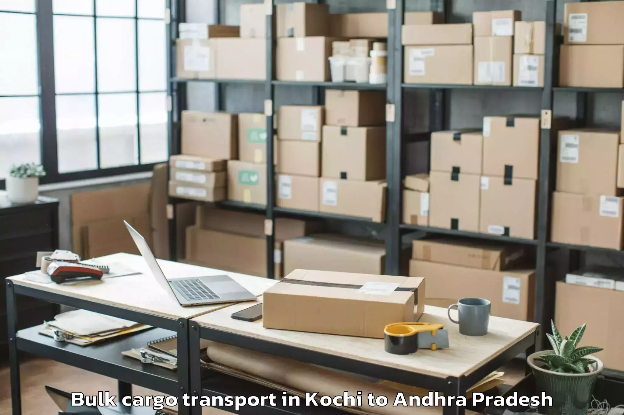 Quality Kochi to Vignan University Guntur Bulk Cargo Transport